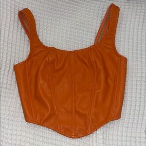 Sincerely Jules Vibrant Orange Corset Crop Top